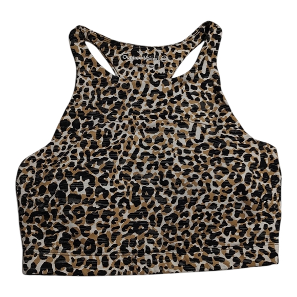 Outdoor Voices Cheetah Crop Top Sports Bra S Padding Pockets - Picture 1 of 9